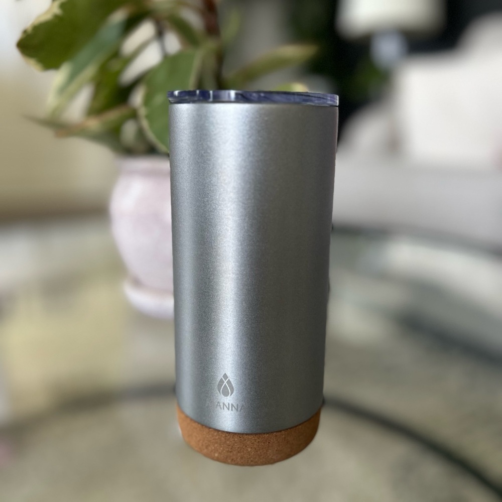 Manna Signal Tumbler 17oz Stainless Steel Silver with Cork Bottom